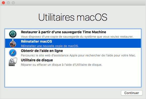 Réinstallez macOS